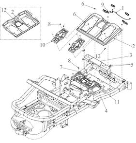 Floorboard Diagram and Parts List for ZTS1-50KH (17ARGBYLA10)(2023) Cub Cadet Lawn Tractor